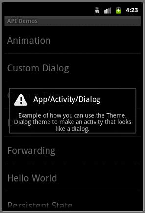 Android ApiDemo示例解读系列之六：App->Activity->Dialog