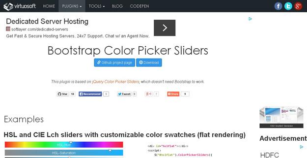 Bootstrap Color Picker Sliders