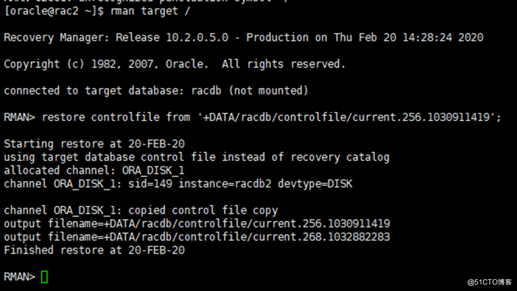 Linux环境利用Rman添加Oracle rac控制文件_oracle_08