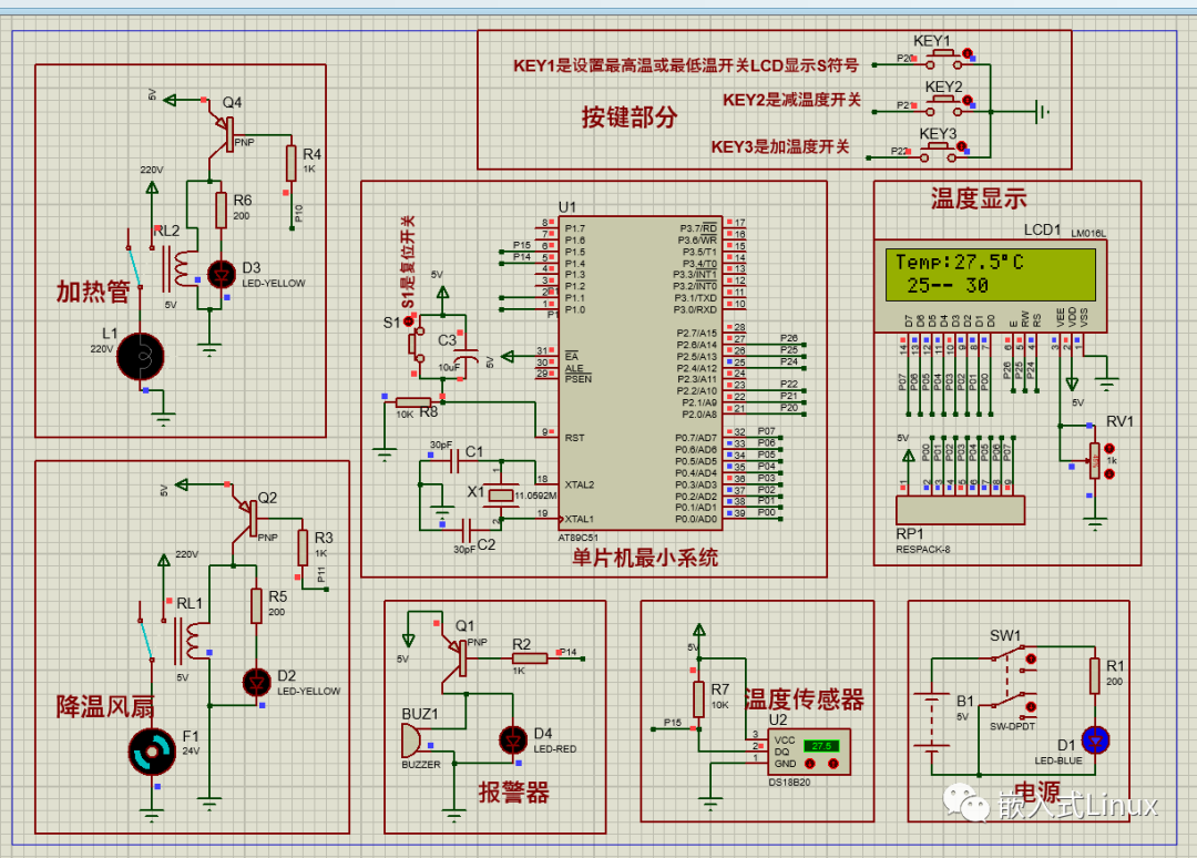 51單片機溫度控制系統報警器,不會做課程設計的就拿走_mb60ffdbe016b5