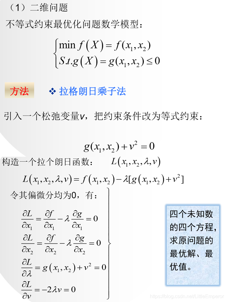 最优化方法三 等式约束优化 不等式约束优化 拉格朗日乘子法证明 Kkt条件 Mobfef1ec的技术博客 51cto博客