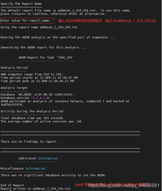 Oracle 11G常见性能诊断报告(AWR/ADDM/ASH)收集_数据库_05