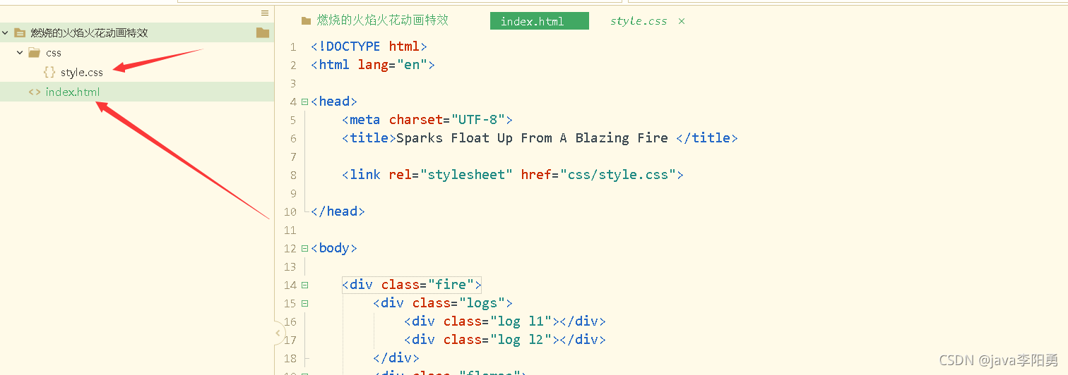 HTML+CSS+JS實(shí)現(xiàn) ??燃燒的火焰火花動(dòng)畫特效??_燃燒火焰特效_02