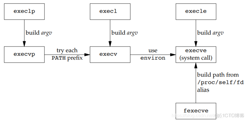 APUE编程：101---进程管理（exec、execv、execle、execve、execlp、execvp、fexecve函数）_c函数_02