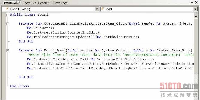 在窗体的Load事件中添加代码：强制窗体在载入时显示编辑行