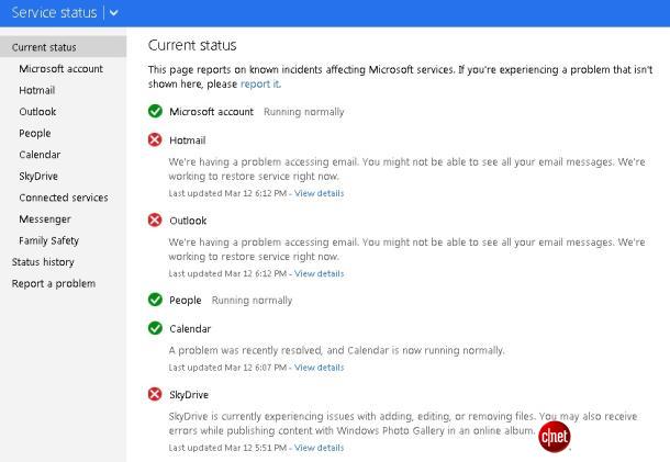 微软Hotmail、Outlook.com以及SkyDrive服务再次出现中断