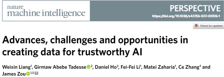 斯坦福李飞飞团队新研究登 Nature 子刊：实现可信 AI，数据的设计、完善、评估是关键