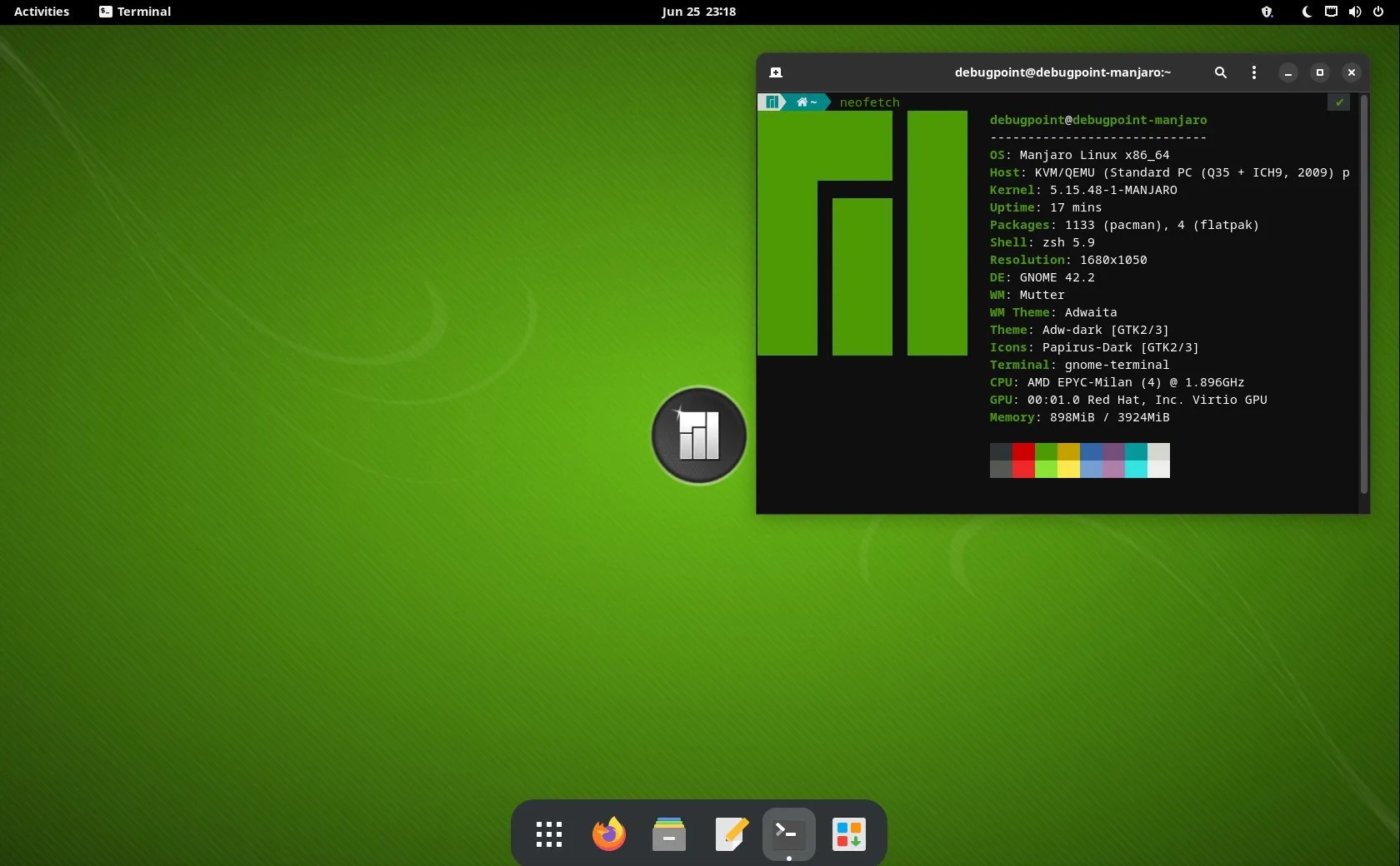 Manjaro Linux 21.3 GNOME 桌面
