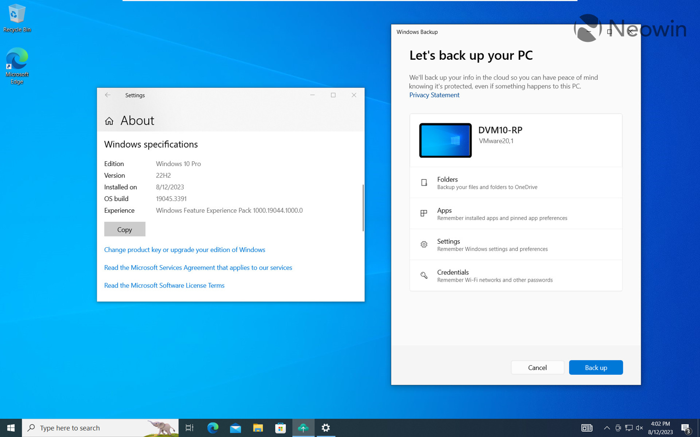不止 Windows 11， Windows 10 也获得了新的 Windows 备份应用