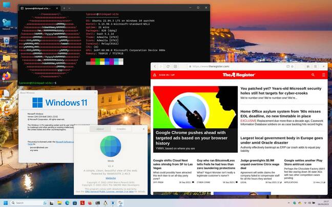在 Windows 11 Arm64 上的 Ubuntu 22.04 上运行的 GNOME 网络浏览器 Epiphany